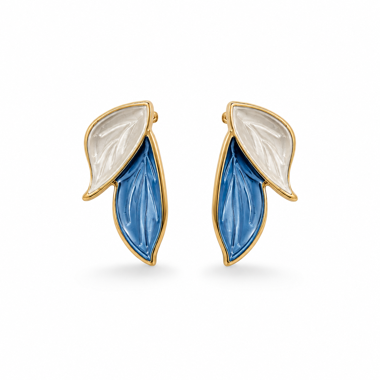 Enamel Leaf Earrings