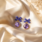 Purple Bow Earrings