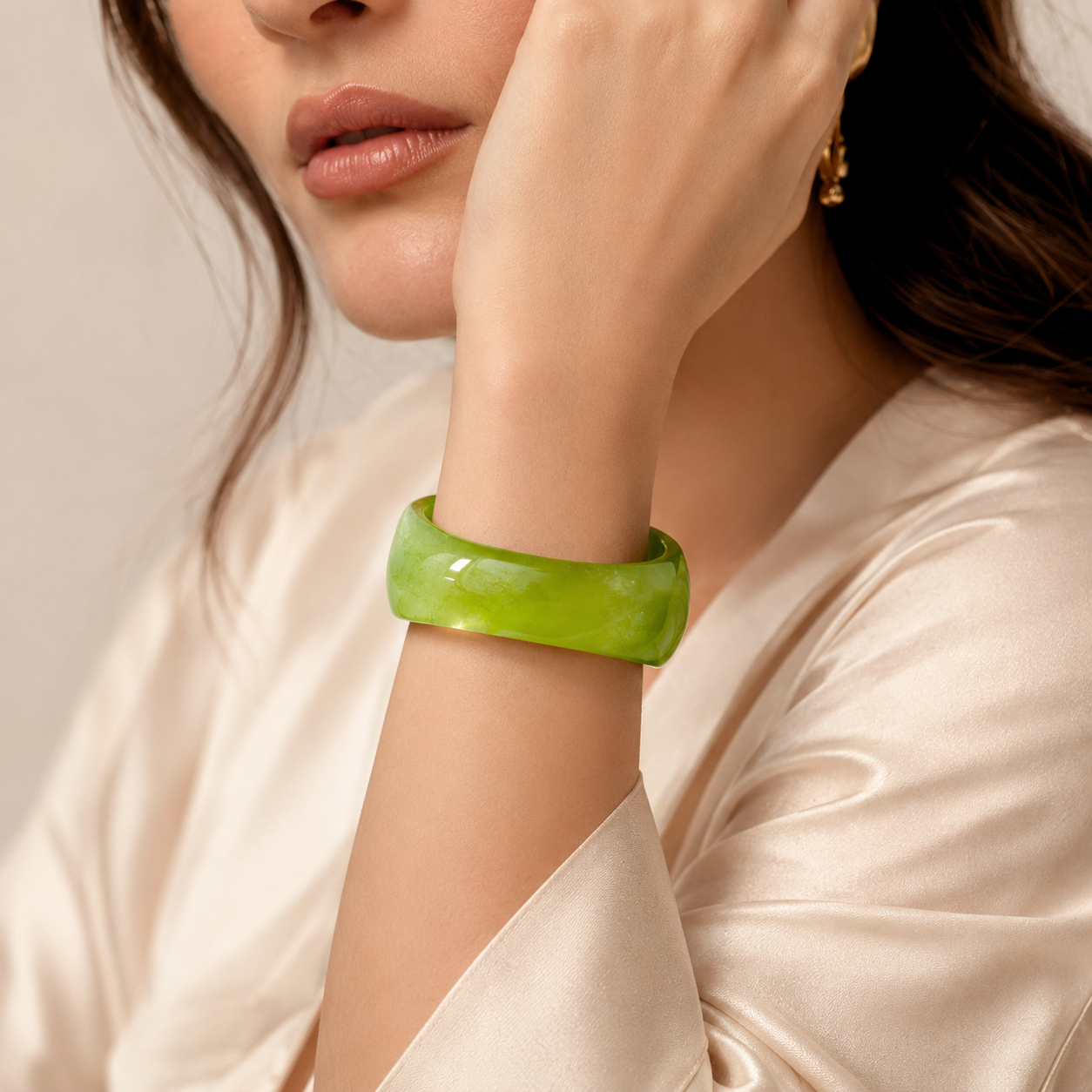 Glossy Green Statement Bangle