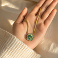 Blue Floral Pendant Necklace