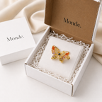Butterfly Ring for Women Adjustable Gold Plated Crystal Statement Ring