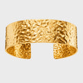 Aureon Anti-Tarnish Hammered Gold Cuff Bracelet