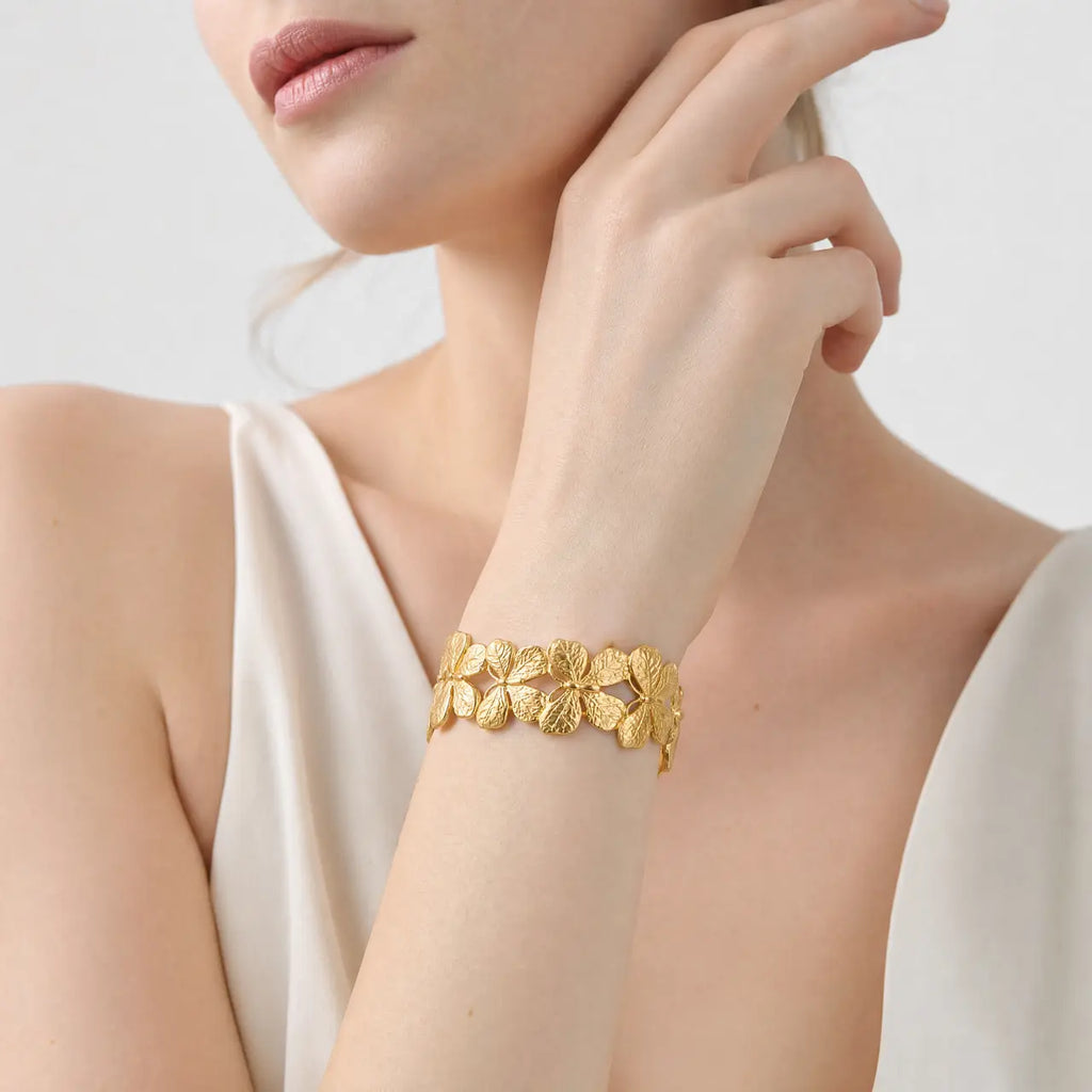 Golden Petal Open Cuff