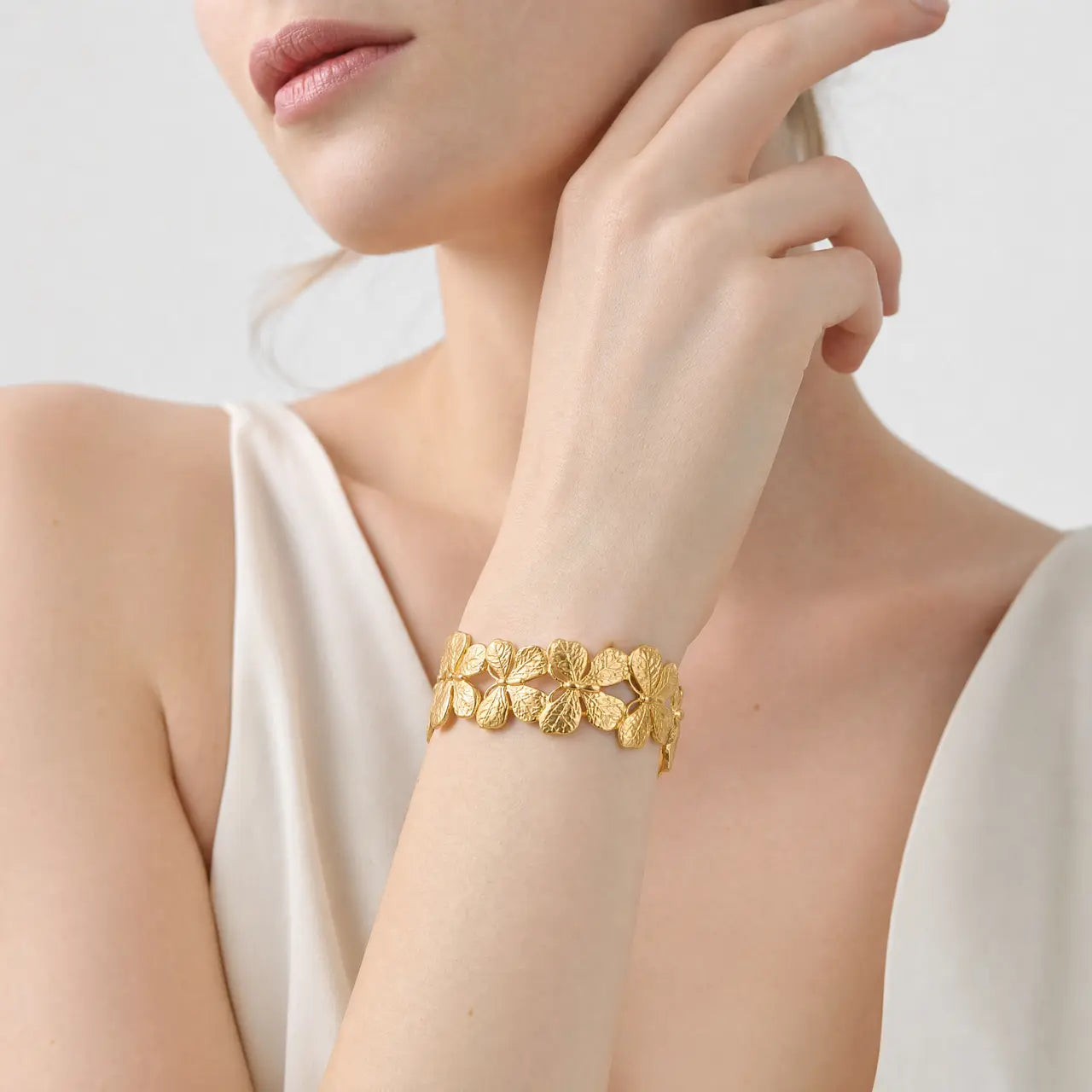 Golden Petal Open Cuff
