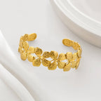 Golden Petal Open Cuff