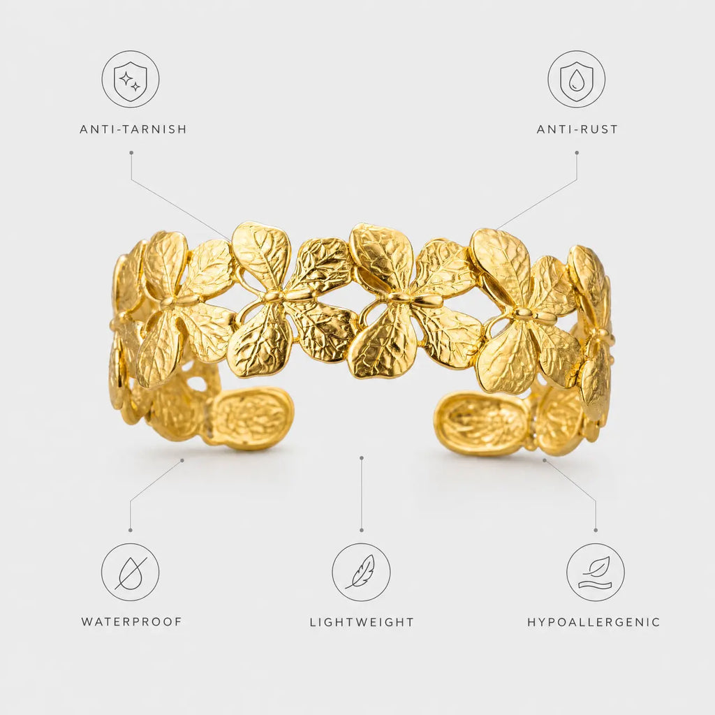 Golden Petal Open Cuff