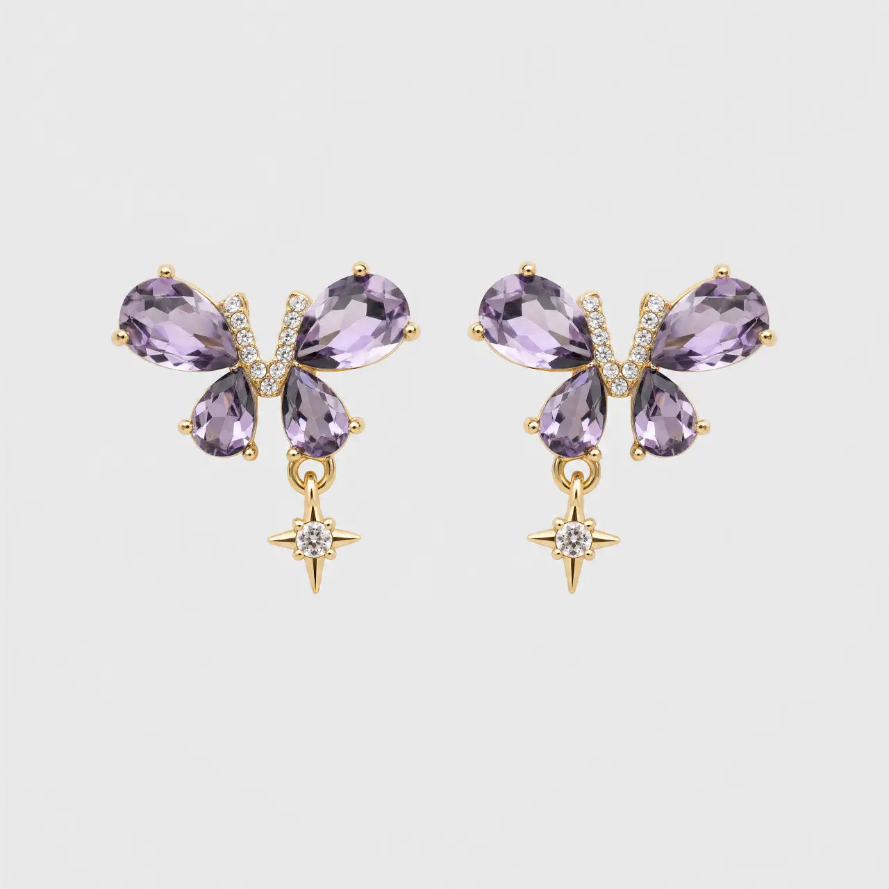 Celestia Anti-Tarnish Butterfly Crystal Earrings