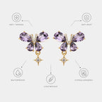 Celestia Anti-Tarnish Butterfly Crystal Earrings